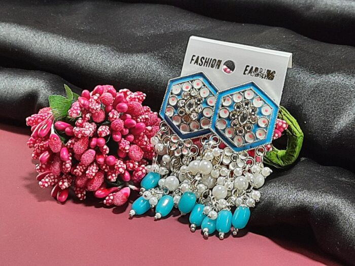 Meenakari pearl earings