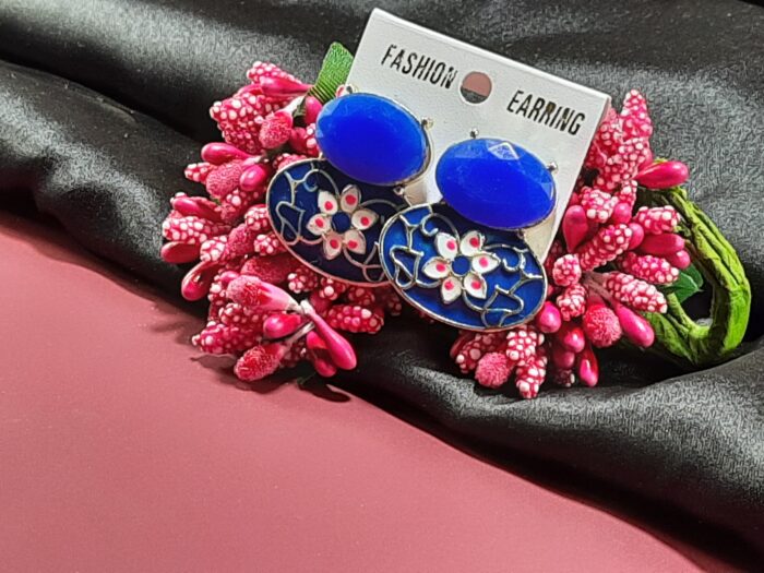 Meenakari  earrings with stone