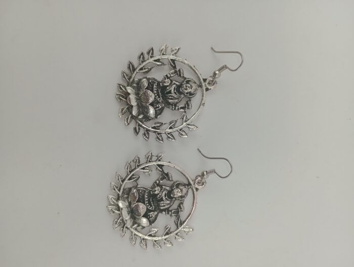Oxidised lakshmi earrings