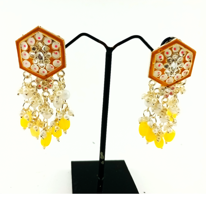 Meenakari pearl earings