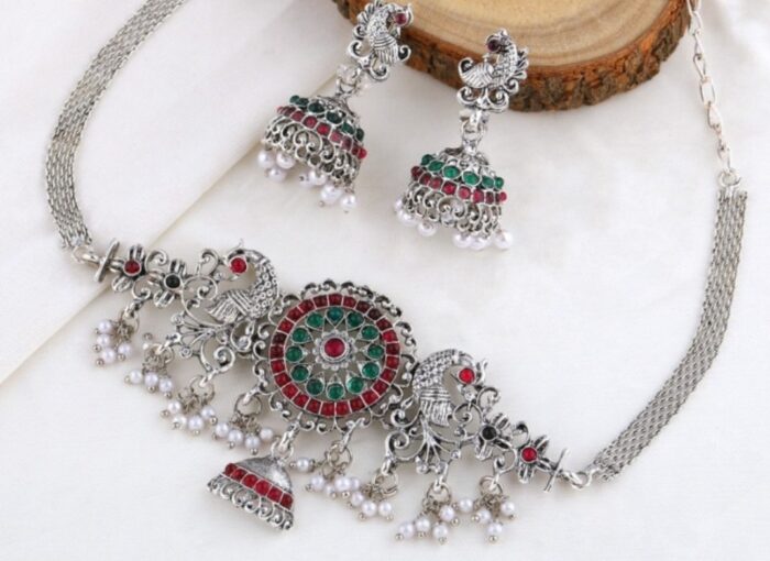 Gold plated kemp peacock necklace set - Image 2