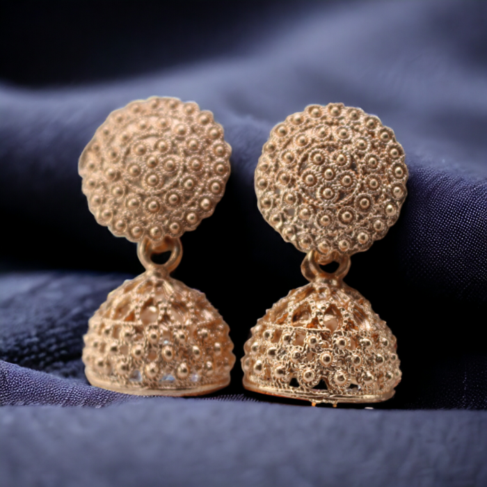 Traditional Ethnic Gold Tone Earrings