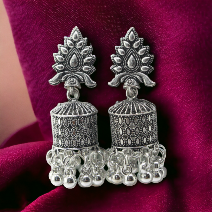 Oxidized Afgani Germen Silver  Jhumka Earrings