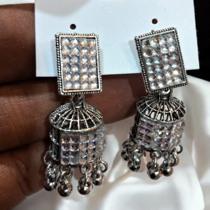 Oxidized Jhumka Earrings
