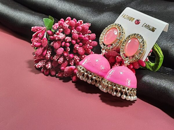 Meenakari jhumkha earings