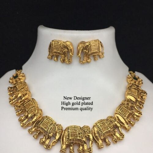 High gold plated premium elephant neck set