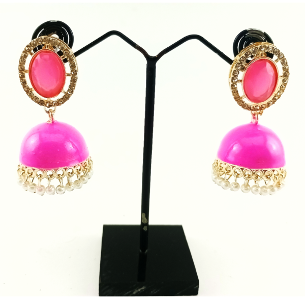 Meenakari jhumkha earings