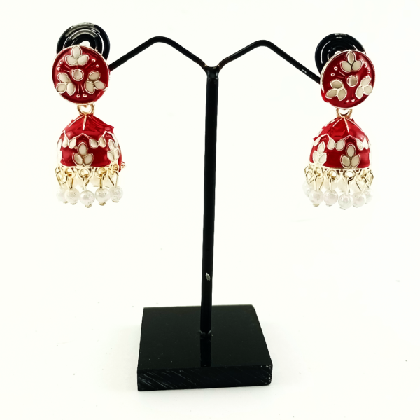 Meenakari jhumka earrings