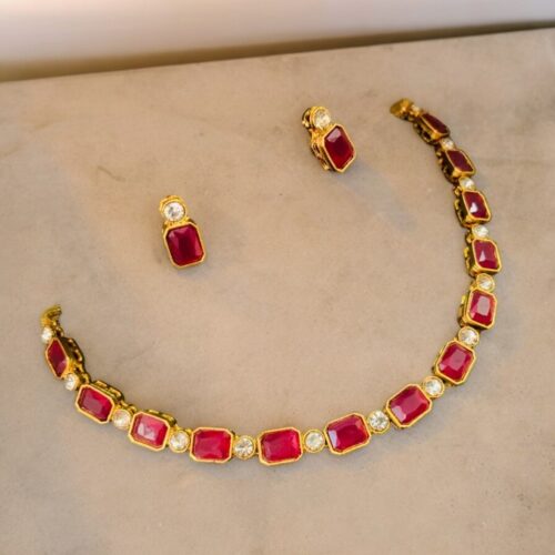 Untitled5a-Photoroom.jpg Gold toned Stone Necklace set