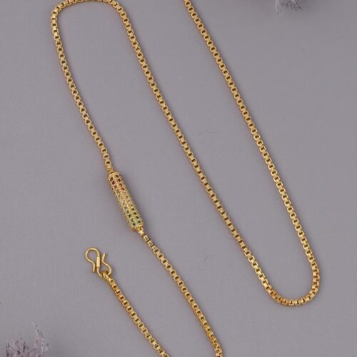 Gold plated long ball mop chain
