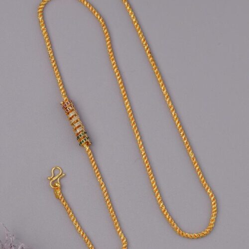 Gold plated plain mop chain