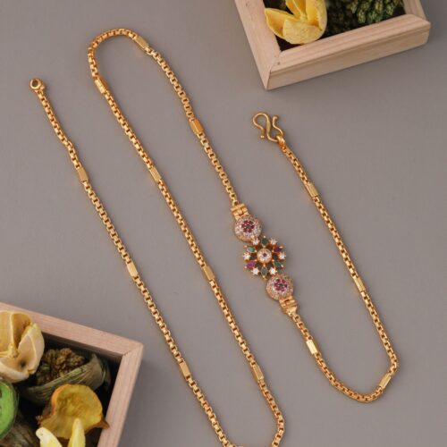 Gold plated stone mop chain