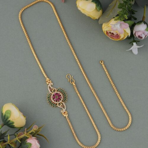 Trendy floral design pendant mop chain
