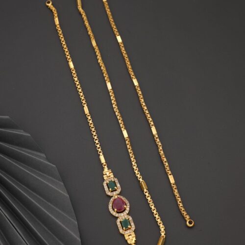 Gold plated floral design mop chain