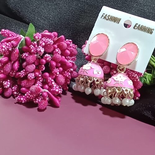 Meenakri jhumkha earings with Pearl