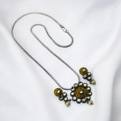 WhatsApp-Image-2024-06-15-at-5.27.01-PM-1.jpeg Kundan Oxidized Pendent set with Chain and Earrings