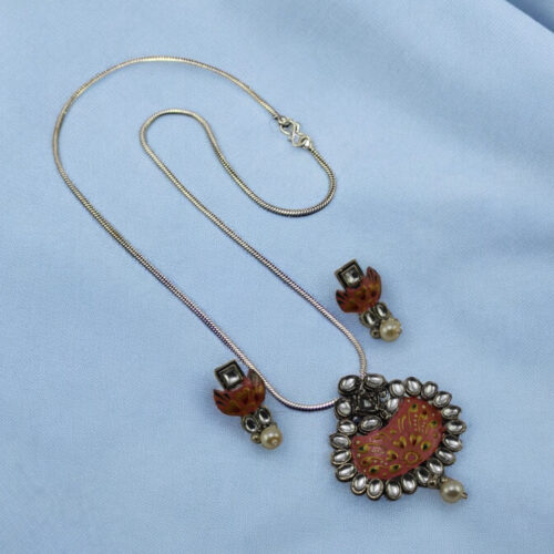 WhatsApp-Image-2024-06-15-at-5.27.06-PM-1.jpeg Kundan Oxidized Pendent set with Chain and Earrings