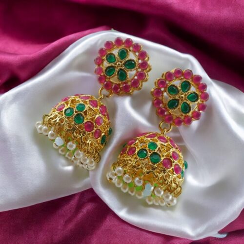 Premium Gold Plated Matte Jhumka Earrings
