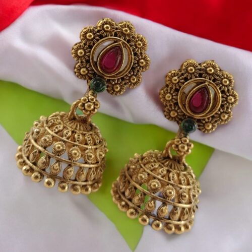 WhatsApp-Image-2024-07-12-at-6.39.07-PM.jpeg Premium Gold plated Matte Jhumka Earrings