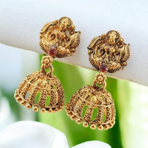 Premium Gold plated Matte Jhumka Earrings