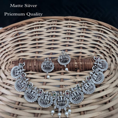 Premium quality oxidised lakshmi necklace set